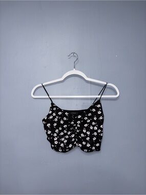 Eclipse • Black Floral Cropped Tank